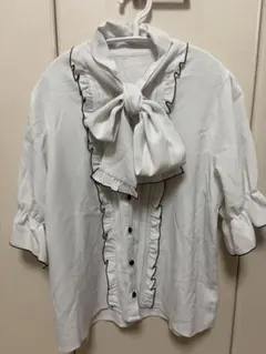 DEAR MY LOVE ボウタイブラウス　白黒　大きいサイズ