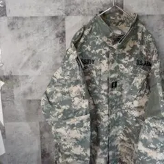 米軍実物00s米軍ACUデジタルカモ迷彩ミリタリージャケット灰色S　C26,1a