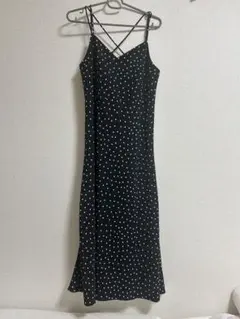 黒白水玉レイヤードキャミワンピース　Mila Owen