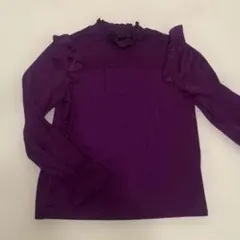 【Banana Republic】フリル＆ハイネックパープルブラウス