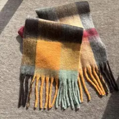 チェック柄マフラー マルチカラー