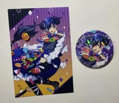 Obey Me! ベルフェゴール 缶バッジ＆ポストカード