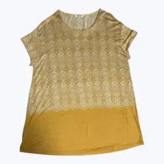 ensuite 花柄半袖カットソーチュニック イエロー