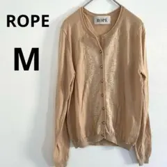 ROPE ロペ レース付き ベージュ 長袖カーディガン ニット 毛100% M