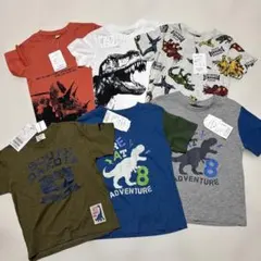 新品未使用　恐竜プリント 半袖Tシャツ 100cm 6枚セット