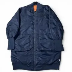 《美品M珍品人気》ナイキNSWロングMA-1中綿フライトジャケットネイビーのサムネイル