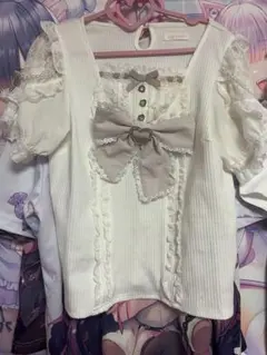 LIZLISA クロスレースリボンカットトップス