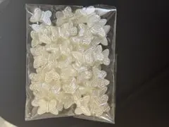 クリアホワイト 蝶とハート型ビーズセット