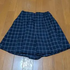 ネイビー チェック柄 ハーフパンツ