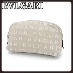 BVLGARI　ブルガリ　ポーチ　ホワイトベージュ　ロゴマニアのサムネイル