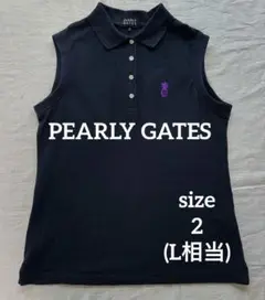PEARLY GATES パーリーゲイツ ノースリーブポロシャツ ネイビー系
