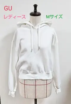 GU　クロップド　スウェットパーカ（長袖） ホワイト　白　Mサイズのサムネイル