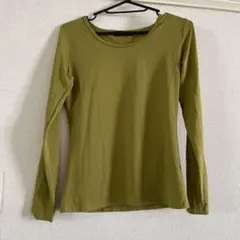 ●L＆A 長袖Tシャツ オリーブグリーン クルーネック 無地 シンプル