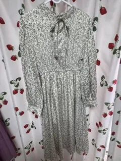 Heather ヘザー 花柄 リボン ロングワンピース