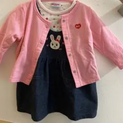MIKI HOUSE ワンピース カーディガン Tシャツ　セット　Fサイズ