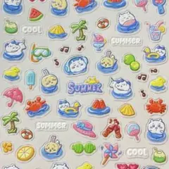 ネイルシール 5D3D 立体 ちいかわ 夏 うさぎ ハチワレ キャラクター