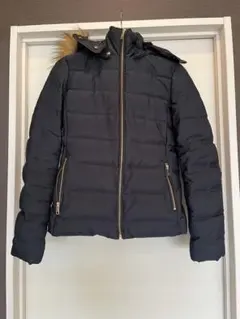 ZARA 黒　ネイビー　ダウンジャケット ファー付き