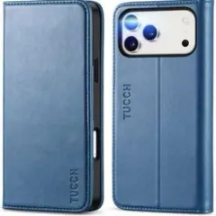 TUCCH iPhone 17 Pro Max ケース手帳型 6.9レイクブルー