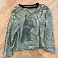 michirico クマプリント 長袖カットソー