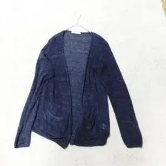 美品　JOURNALSTANDARD 麻100%　ニットカーデガン　紺色　Мのサムネイル