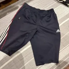 adidas ネイビー ハーフパンツ ストライプ