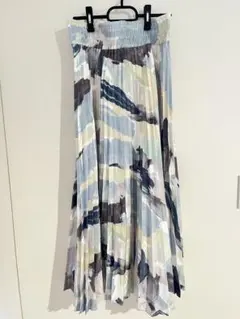 rienda マルチカラープリーツロングスカート