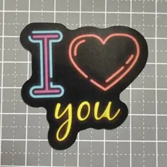 【TTT-17】防水ステッカー ネオン ネオンカラー iloveyou ハート
