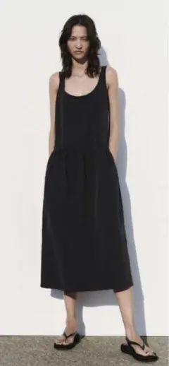 ZARA ナイロンボリュームワンピース