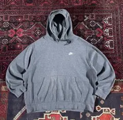 NIKE ワンポイントロゴ プルオーバー パーカー チャコールグレー 2XL