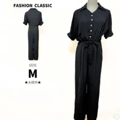 未使用 FASHIONCLASSIC 黒 オールインワン 半袖 ハイウエスト M