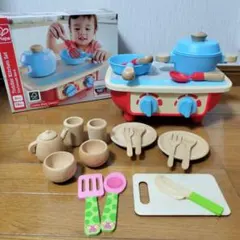 Hape ハペ　おままごと　鍋とフライパンセット　木製　キッチンセット　知育玩具のサムネイル