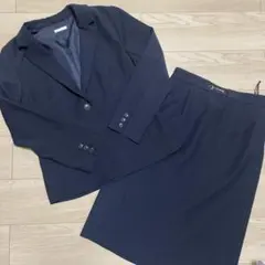 スーツ上下セット　ネイビー　Lサイズ　レディース　大きめ