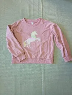 GAPユニコーン　スパンコール　ピンクトレーナー