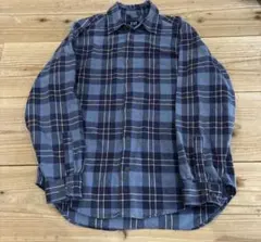 希少　90s オールドギャップ　Old GAP チェックシャツ紺タグ青レトロのサムネイル