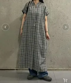 FORK&SPOON リネンレーヨンシャツワンピース サイズ2 オーバーサイズのサムネイル