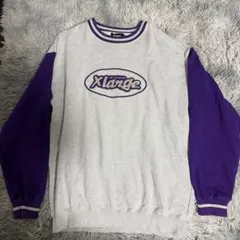 XLARGE ロゴ刺繍 クルーネック スウェット(男女兼用)