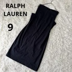 RALPH LAUREN ブラックノースリーブワンピース 上品 シンプル 日本製
