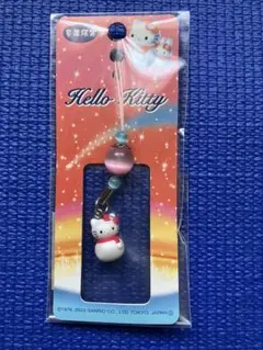 ① ハローキティ ストラップ 根付け ご当地 スノードーム 雪だるま