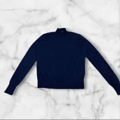 theory ハイネック 長袖ニット ネイビー 薄手 Sのサムネイル