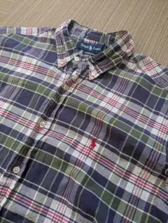 90s Ralph Lauren リメイク 半袖 チェックシャツ ドローコードのサムネイル