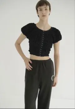 CLANE SHIRRING PUFF TOPS BLACK - メルカリ