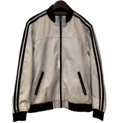 レザージャケット　フェイクレザー　アームライン　ジップアップ トラックジャケット