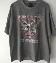 Lock HEAVEN イーグルプリント Tシャツ グレー L