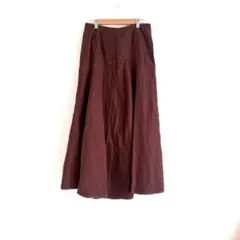 【アースミュージック】 フレアスカート ロング丈 赤茶色 Mサイズ ウエストゴム