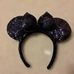 ディズニー カチューシャ スパンコール ブラック