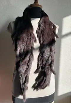 アイボリー　リアルファー　マフラー