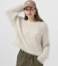 BAYFLOWニット セーターラメフェザーニットプルオーバー