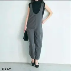 【basementonline】ディープUネックサロペット　グレー　spのサムネイル
