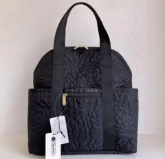 新品　LeSportsac レスポートサック　リュック　バックパック　黒　花柄