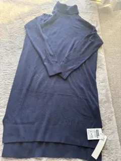 新品 タグ付き アズールバイマウジー ネイビー 長袖ニットワンピース Sサイズ